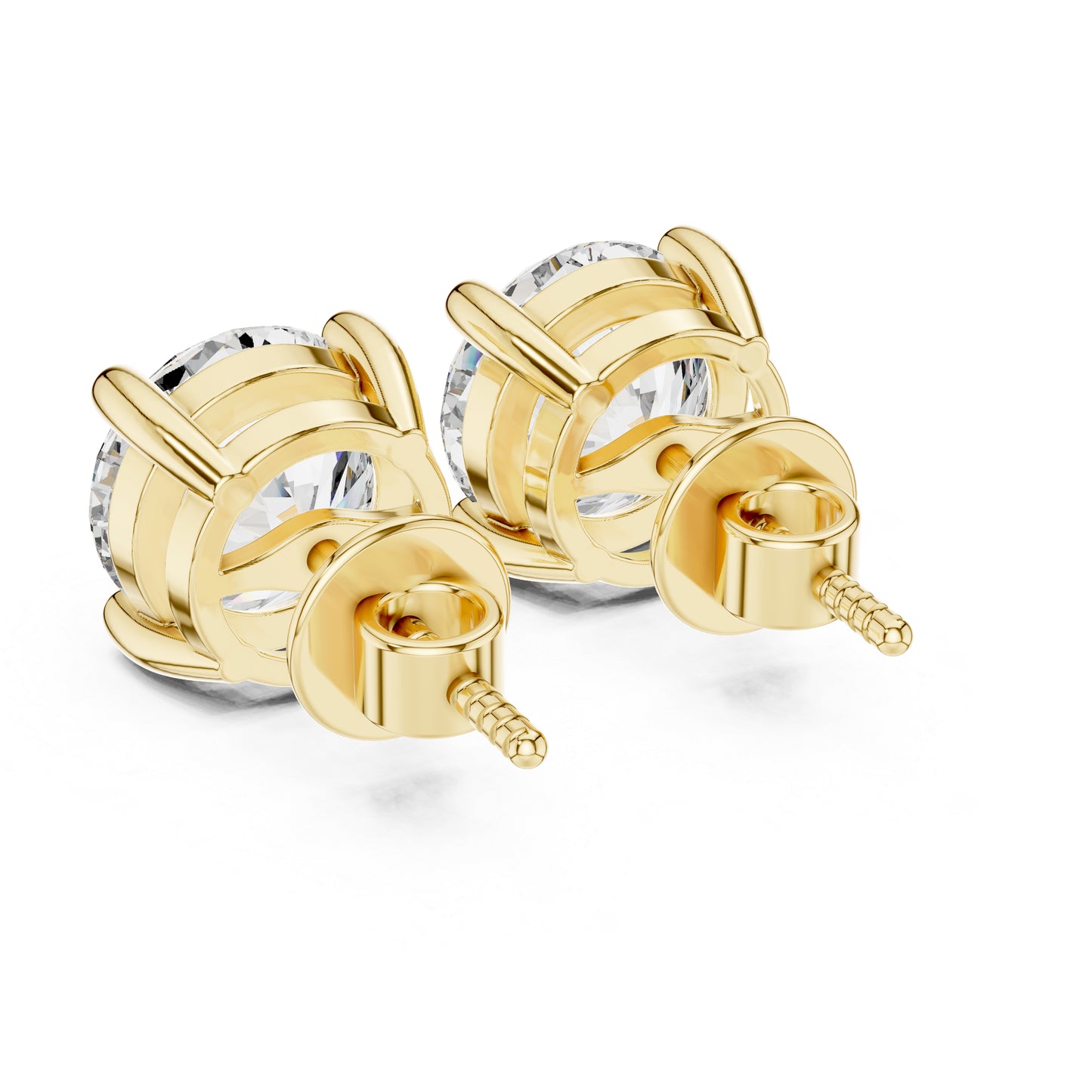 14K Rose Gold Round Lab-Grown Diamond Earrings for Women | PureCarat