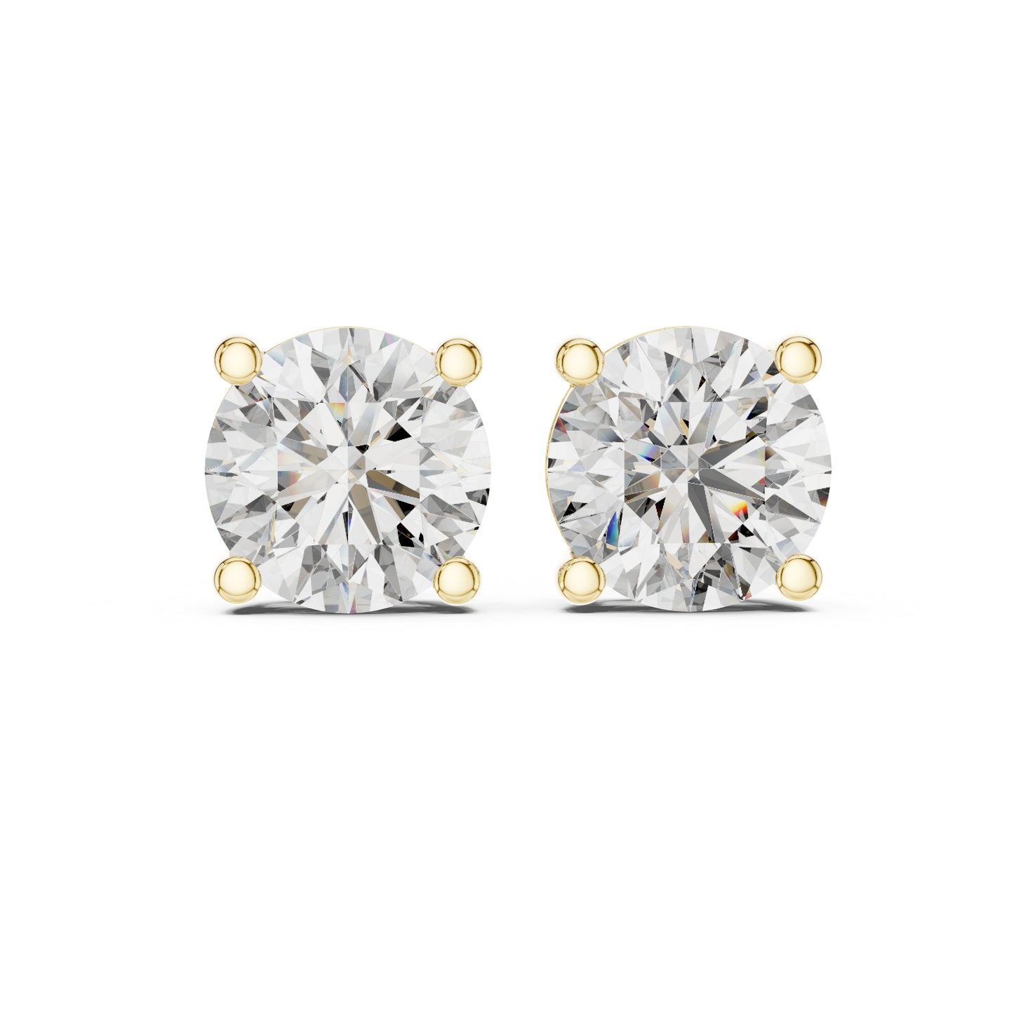 14K Rose Gold Round Lab-Grown Diamond Earrings for Women | PureCarat