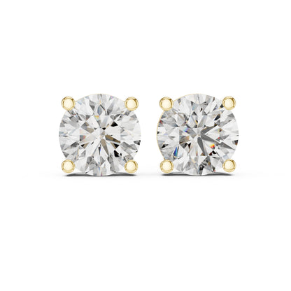 14K Rose Gold Round Lab-Grown Diamond Earrings for Women | PureCarat