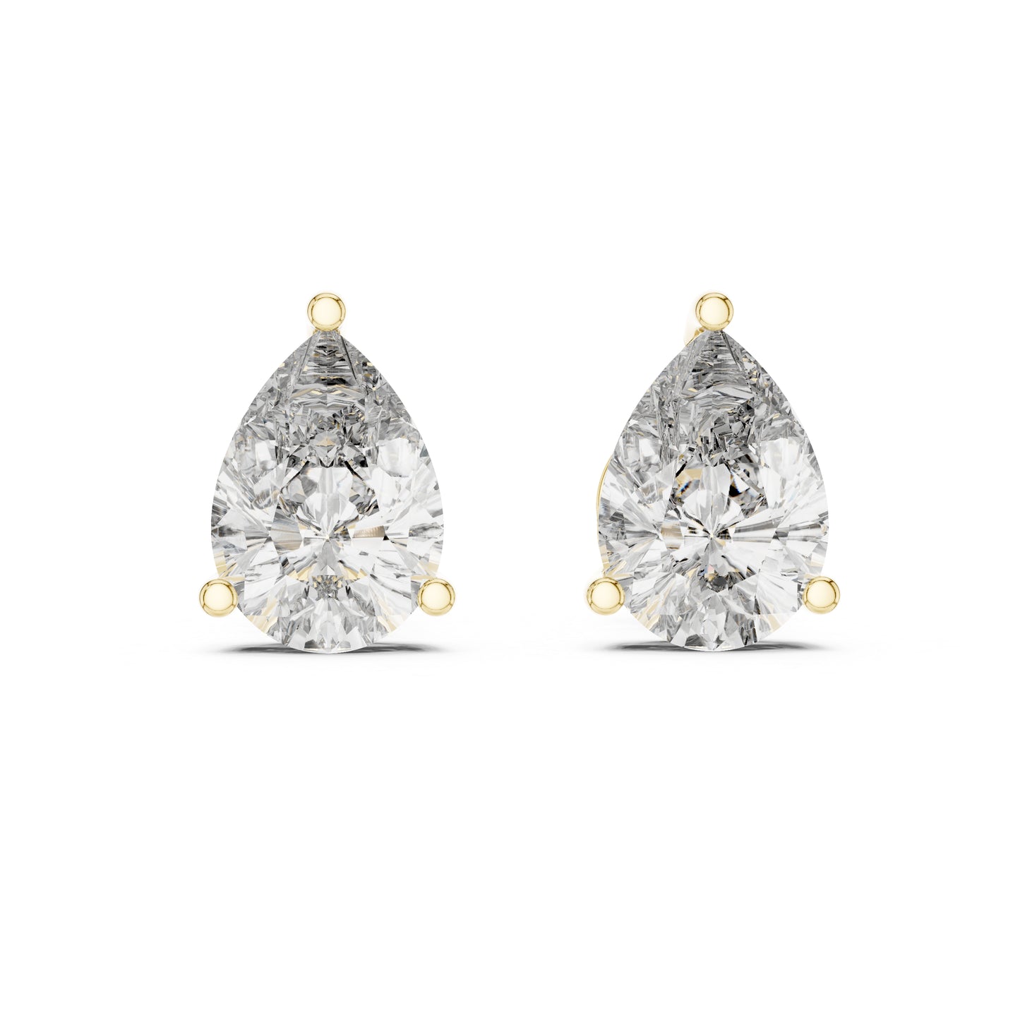 PureCarat 14K White Gold Pear Lab-Grown Diamond Earrings for Women