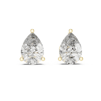 PureCarat 14K White Gold Pear Lab-Grown Diamond Earrings for Women