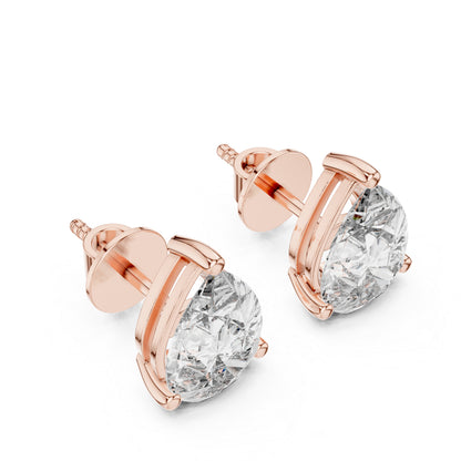 PureCarat 14K White Gold Pear Lab-Grown Diamond Earrings for Women