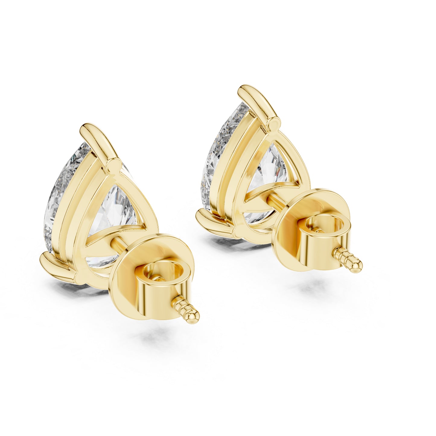 PureCarat 14K White Gold Pear Lab-Grown Diamond Earrings for Women