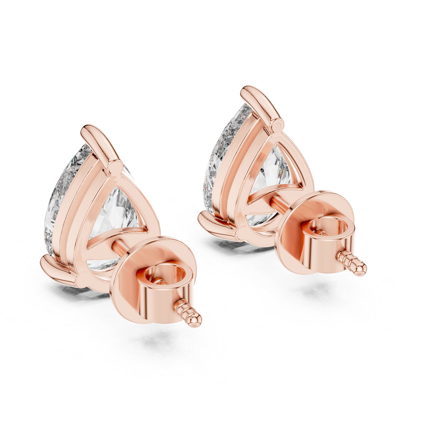 PureCarat 14K White Gold Pear Lab-Grown Diamond Earrings for Women