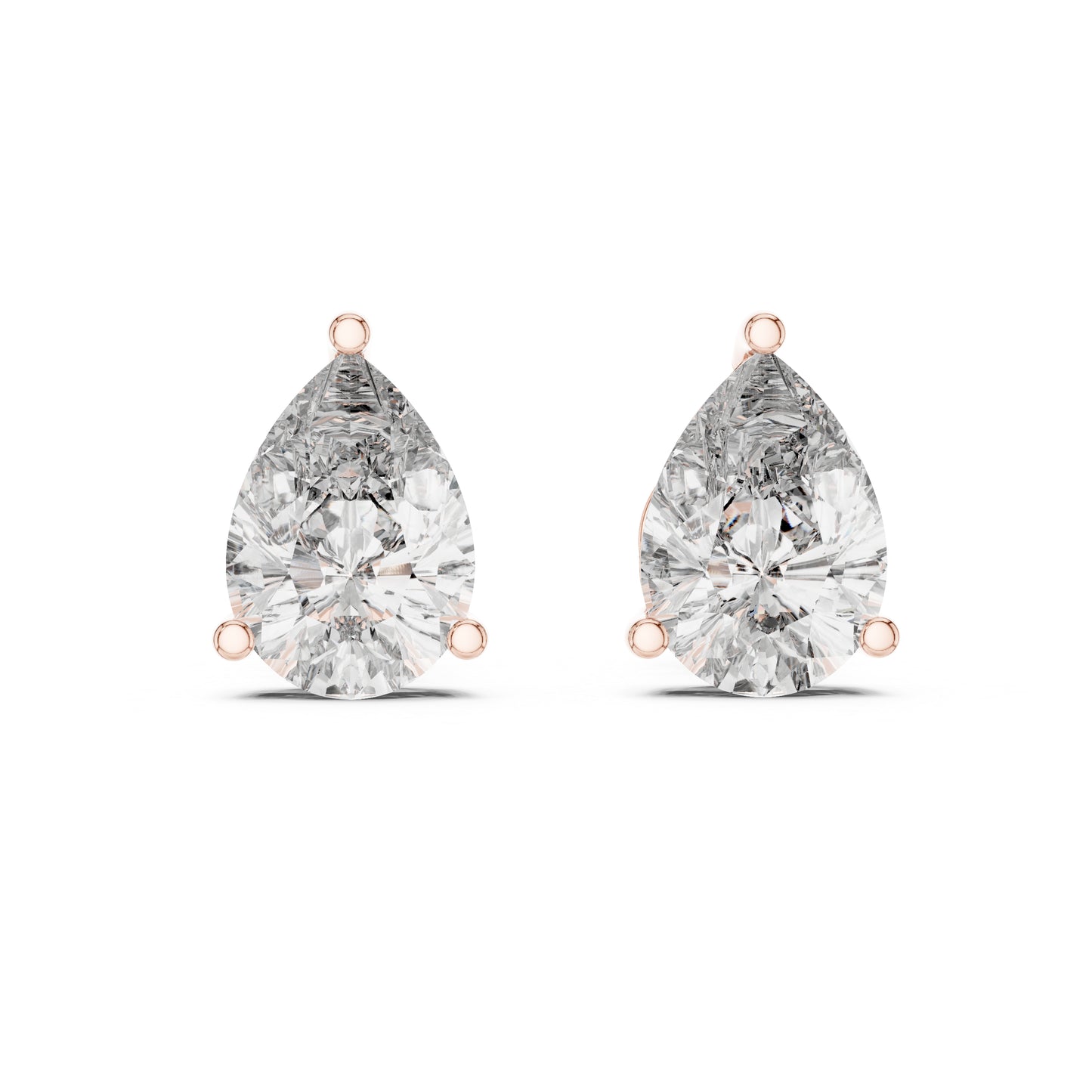 PureCarat 14K White Gold Pear Lab-Grown Diamond Earrings for Women