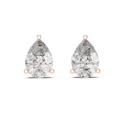 PureCarat 14K White Gold Pear Lab-Grown Diamond Earrings for Women