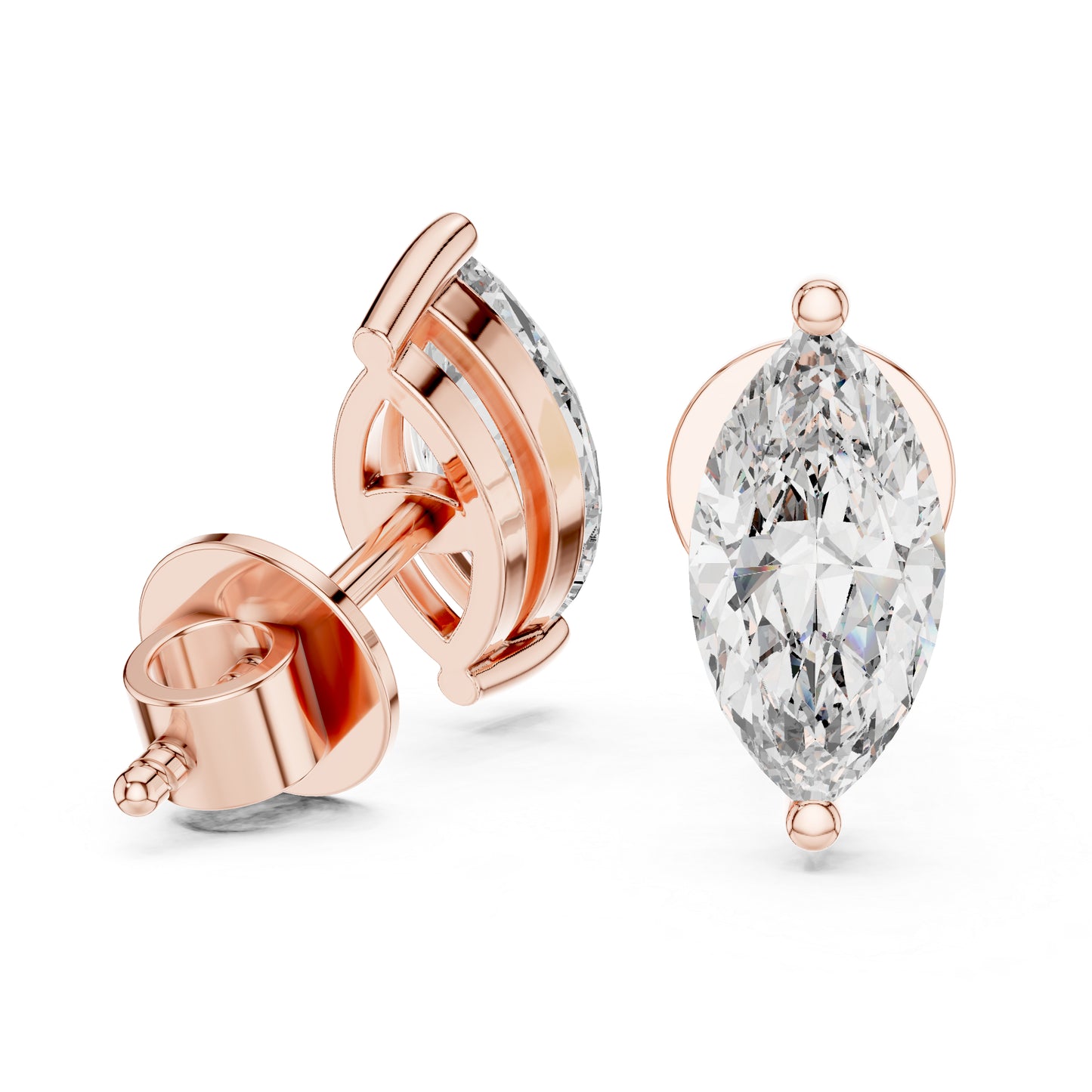 14K Yellow Gold Women’s Marquise Lab-Grown Diamond Earrings | Pure Carat