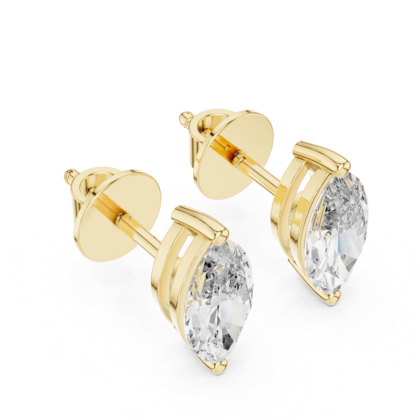 14K Yellow Gold Women’s Marquise Lab-Grown Diamond Earrings | Pure Carat