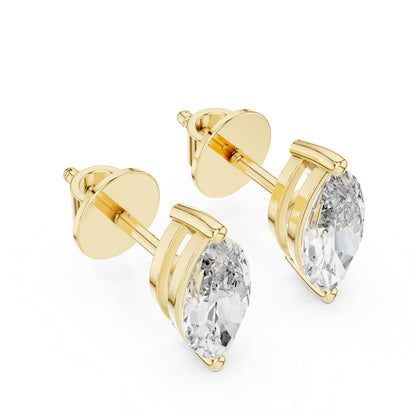 14K Yellow Gold Women’s Marquise Lab-Grown Diamond Earrings | Pure Carat