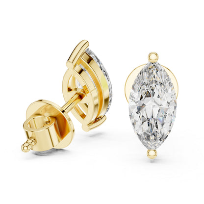 14K Yellow Gold Women’s Marquise Lab-Grown Diamond Earrings | Pure Carat