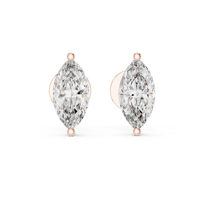 14K Yellow Gold Women’s Marquise Lab-Grown Diamond Earrings | Pure Carat
