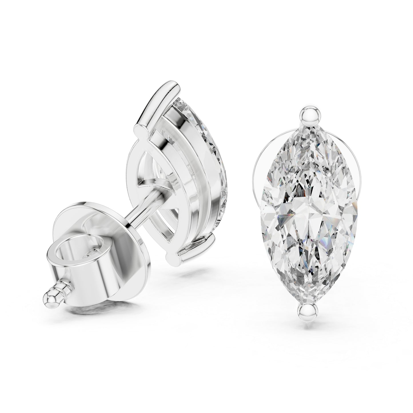 14K Yellow Gold Women’s Marquise Lab-Grown Diamond Earrings | Pure Carat
