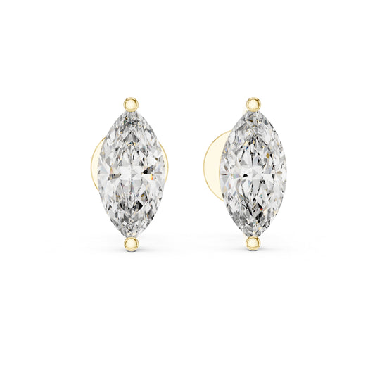 14K Yellow Gold Women’s Marquise Lab-Grown Diamond Earrings | Pure Carat