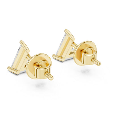 14K White Gold Triangle Lab-Grown Diamond Stud Earrings | PureCarat