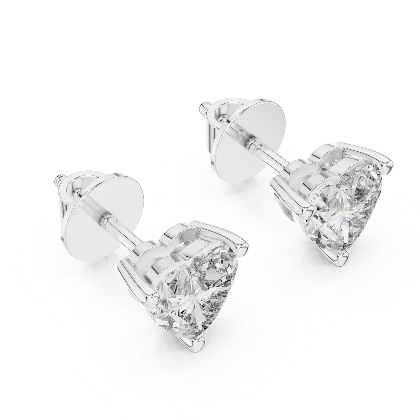 Women’s Heart Lab-Grown Diamond Earrings in 18K Yellow Gold
