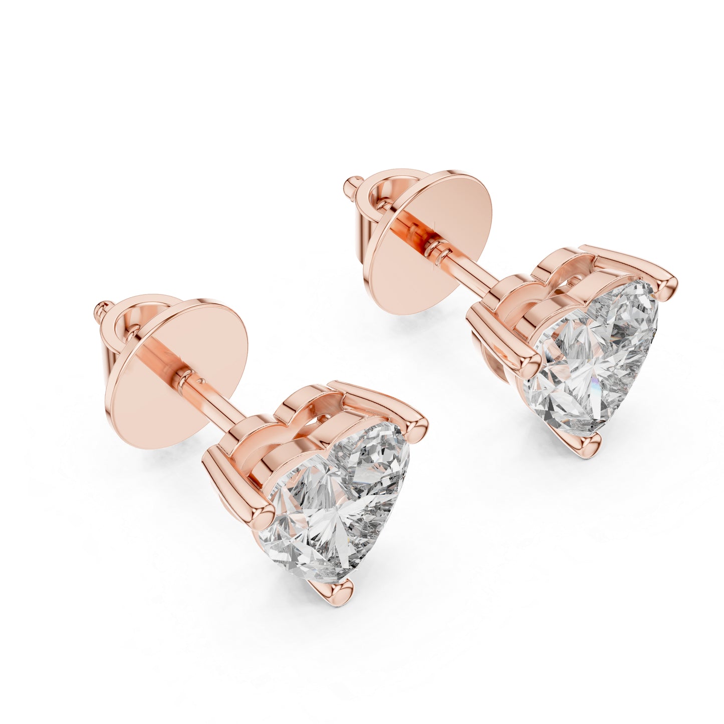 Women’s Heart Lab-Grown Diamond Earrings in 18K Yellow Gold