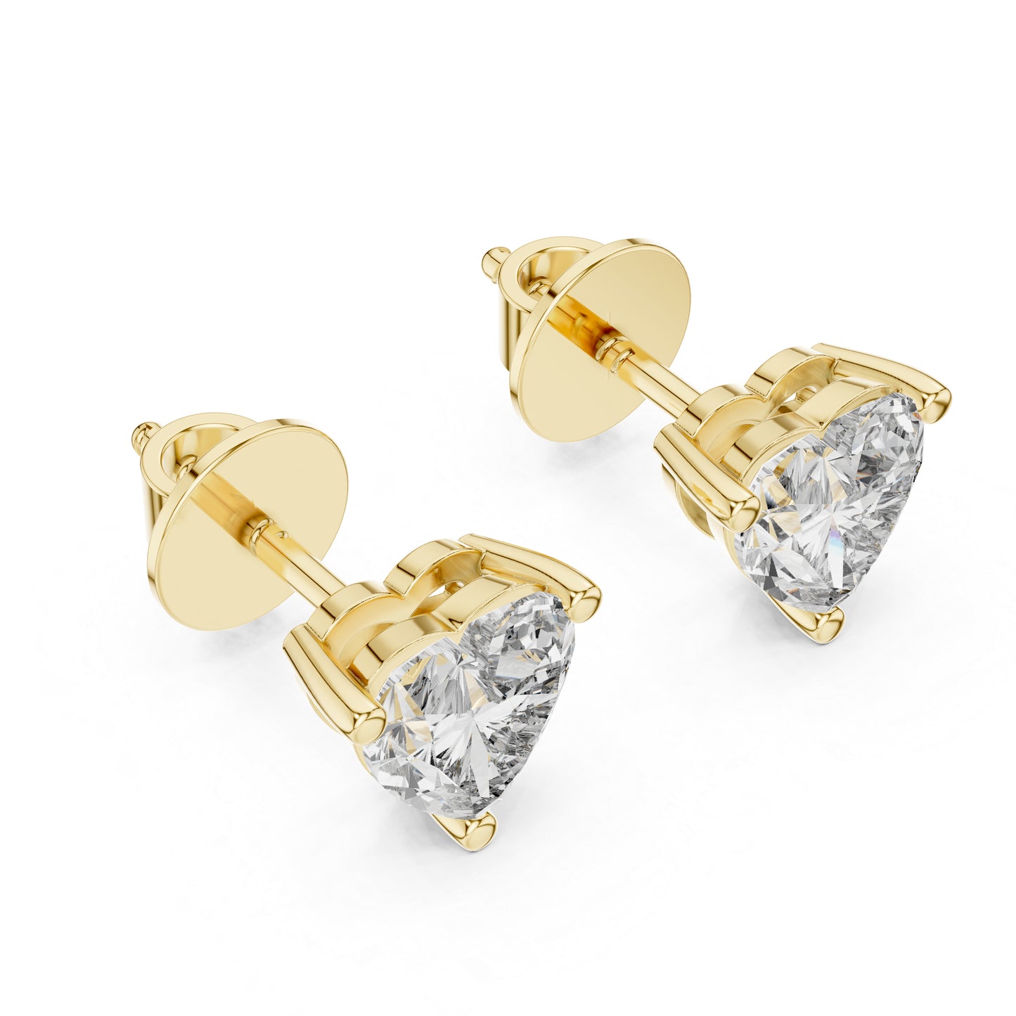 Women’s Heart Lab-Grown Diamond Earrings in 18K Yellow Gold