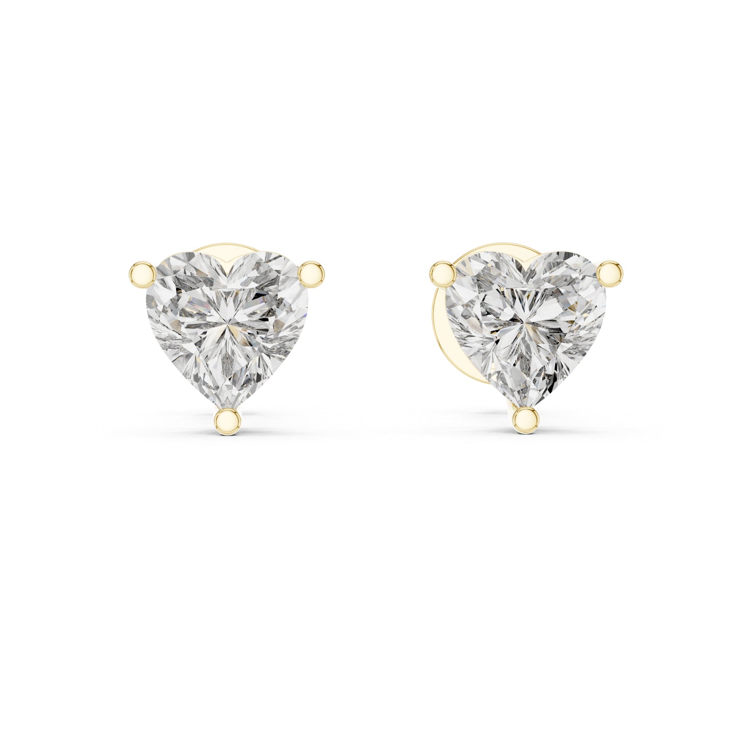 Women’s Heart Lab-Grown Diamond Earrings in 18K Yellow Gold