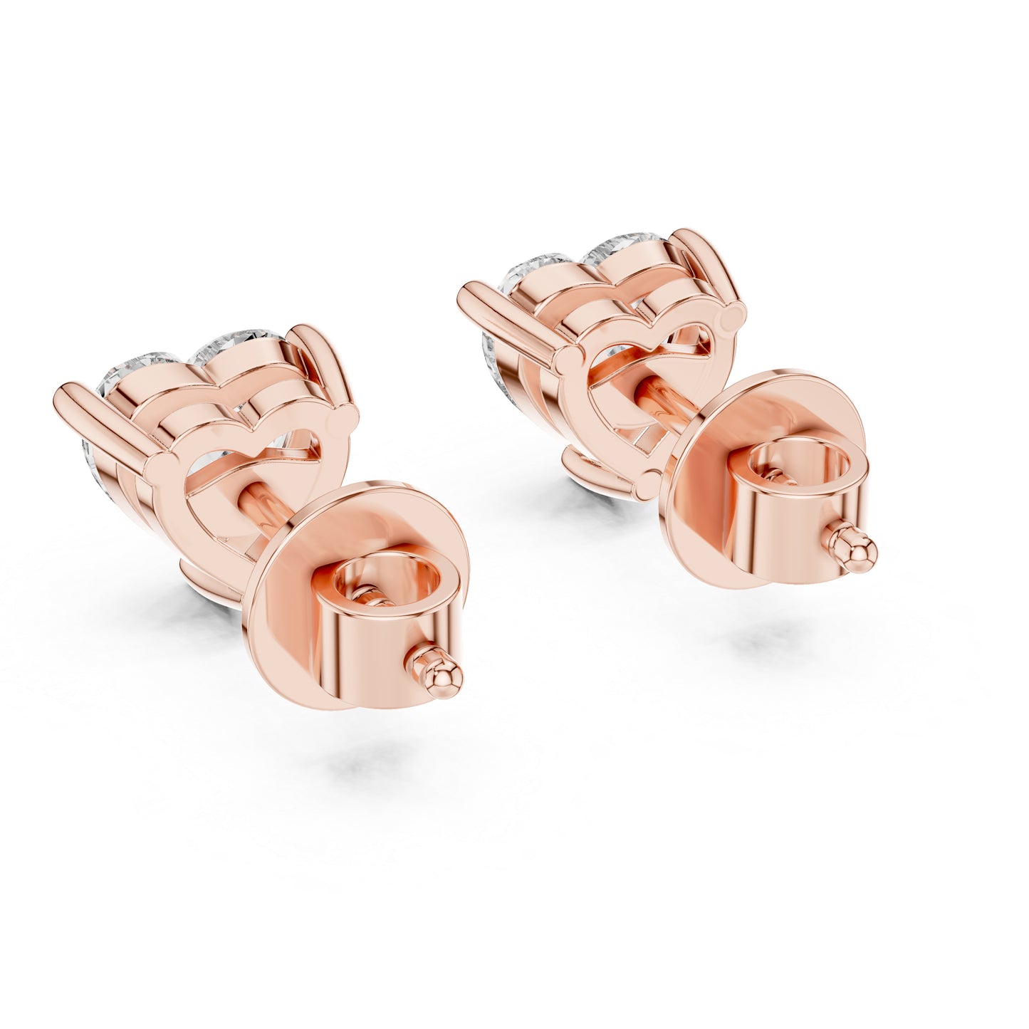Women’s Heart Lab-Grown Diamond Earrings in 18K Yellow Gold