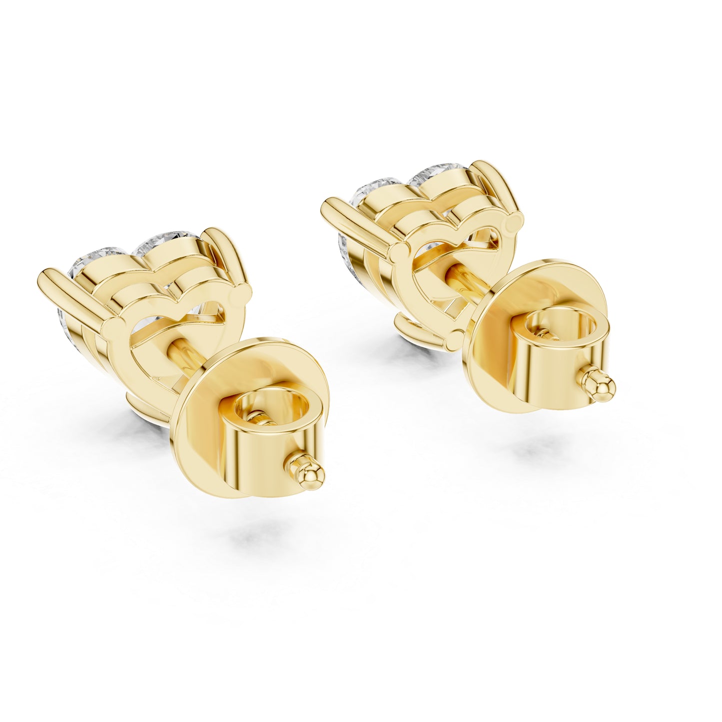 Women’s Heart Lab-Grown Diamond Earrings in 18K Yellow Gold