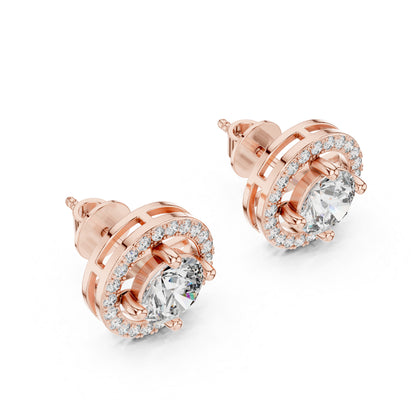 18K White Gold Round Lab-Grown Diamond Drop Earrings | PureCarat