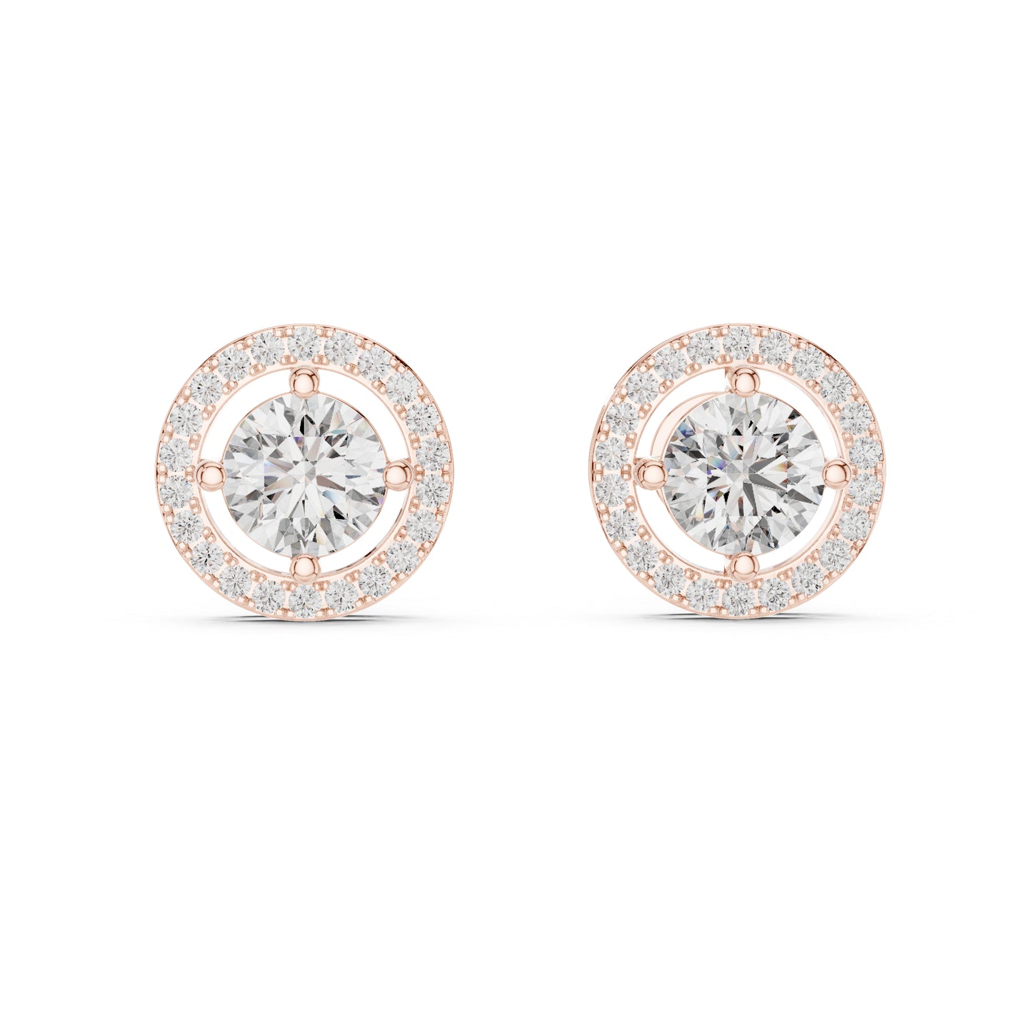 18K White Gold Round Lab-Grown Diamond Drop Earrings | PureCarat