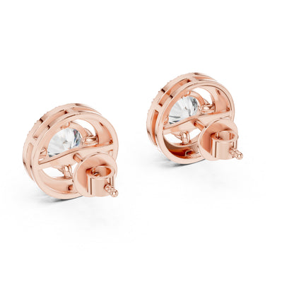 18K White Gold Round Lab-Grown Diamond Drop Earrings | PureCarat