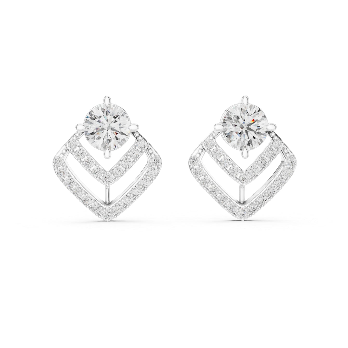 Everyday Wear Round Lab-Grown Diamond Earrings in 14K Yellow Gold