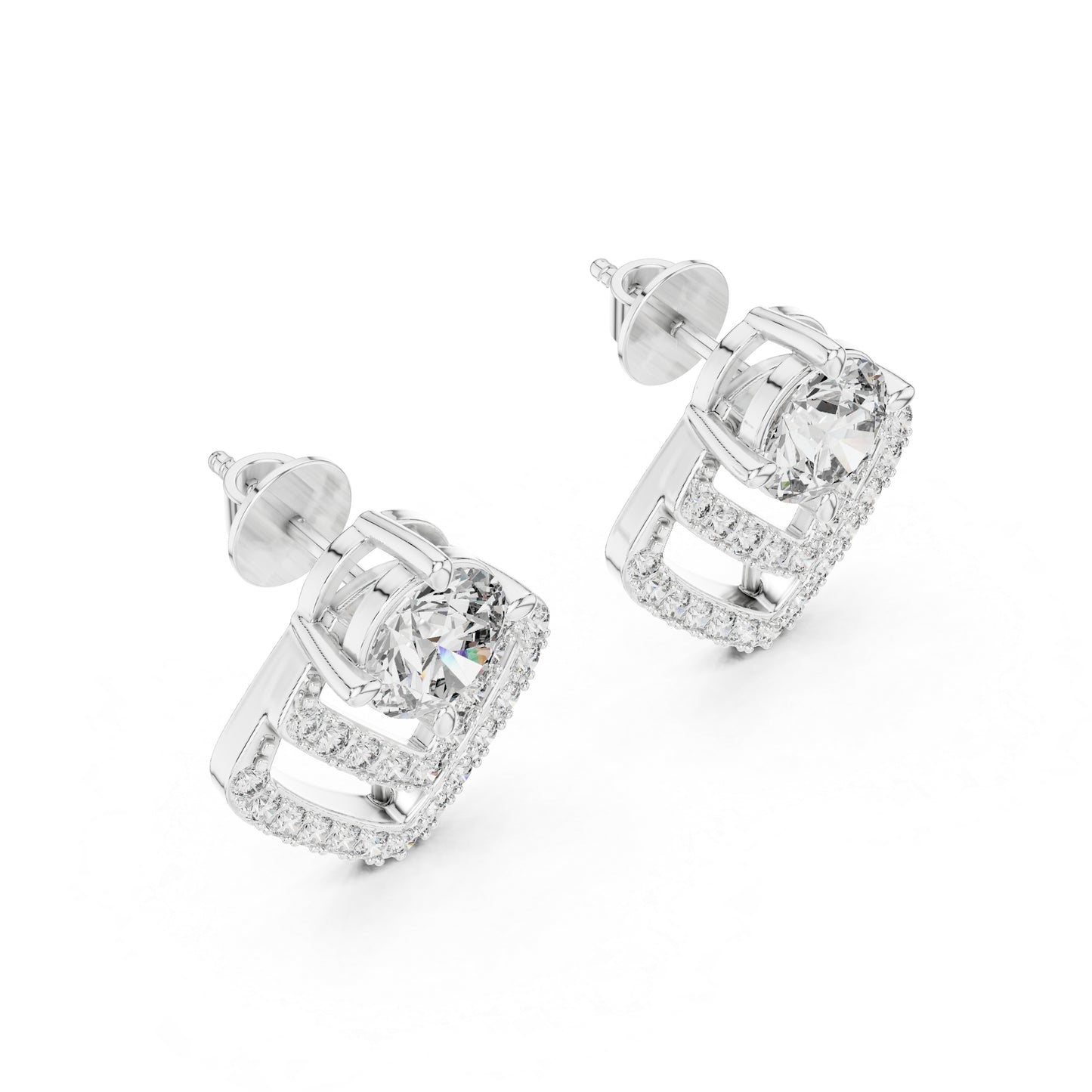 Everyday Wear Round Lab-Grown Diamond Earrings in 14K Yellow Gold