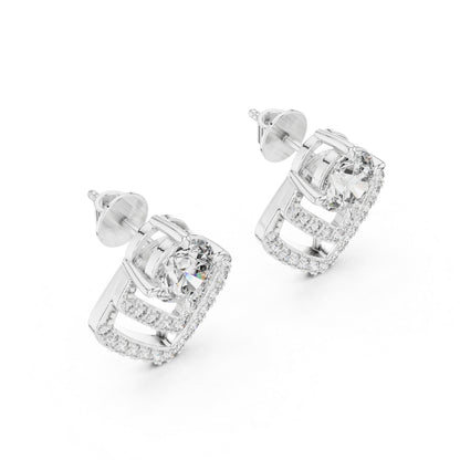 Everyday Wear Round Lab-Grown Diamond Earrings in 14K Yellow Gold