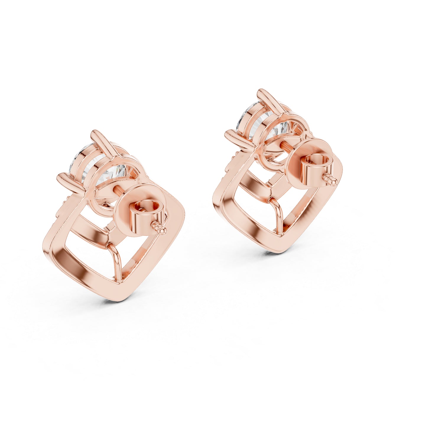 Everyday Wear Round Lab-Grown Diamond Earrings in 14K Yellow Gold