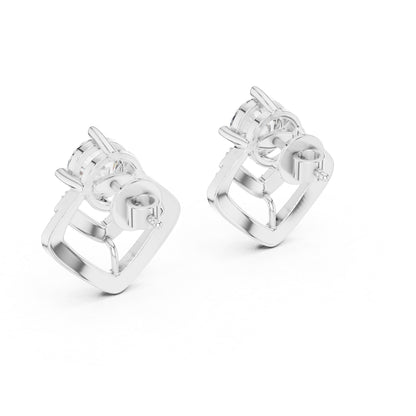 Everyday Wear Round Lab-Grown Diamond Earrings in 14K Yellow Gold