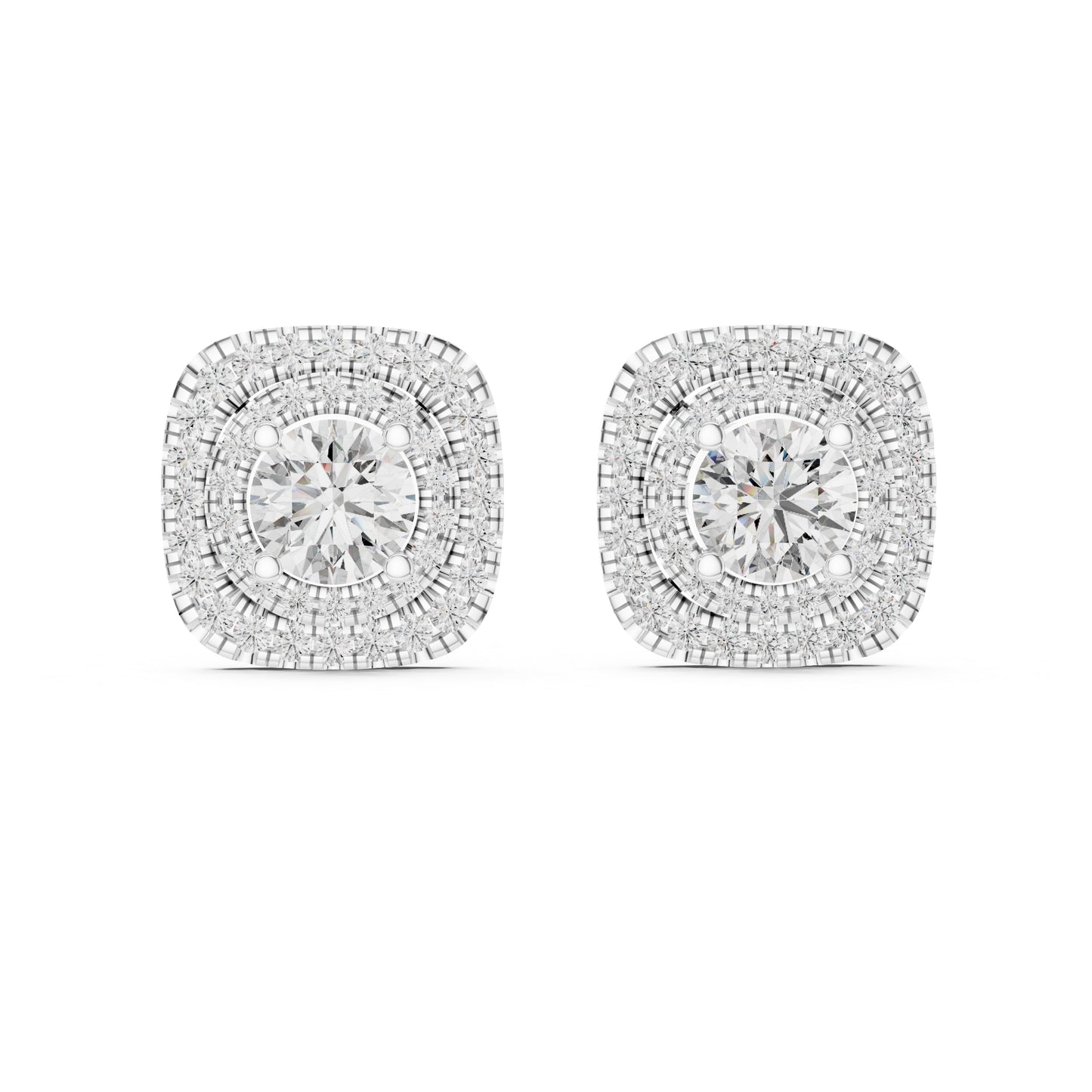 Round Lab-Grown Diamond Drop Earrings in 18K Rose Gold | PureCarat