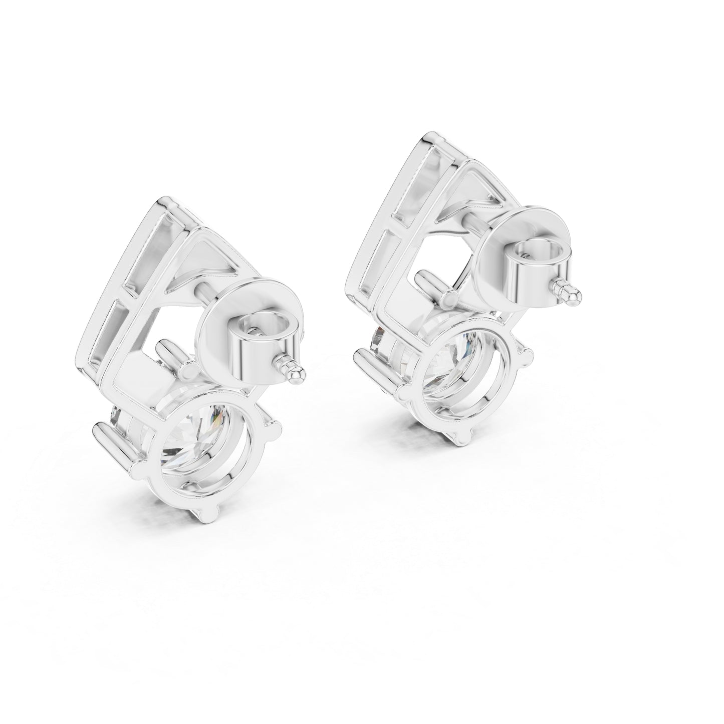 18K Yellow Gold Round Lab-Grown Diamond Drop Earrings | PureCarat