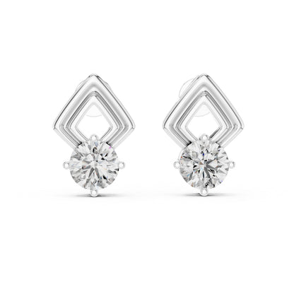 18K Yellow Gold Round Lab-Grown Diamond Drop Earrings | PureCarat
