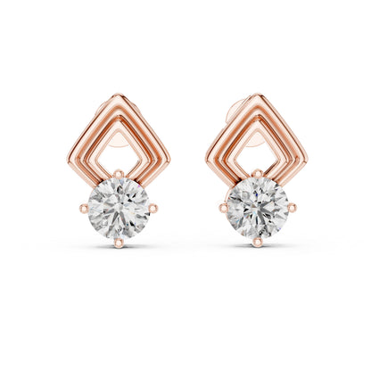 18K Yellow Gold Round Lab-Grown Diamond Drop Earrings | PureCarat