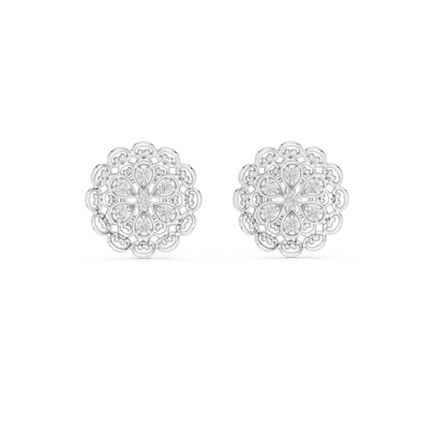 18K White Gold Round Lab-Grown Diamond Drop Earrings for Women | Office Wear | Pure Carat