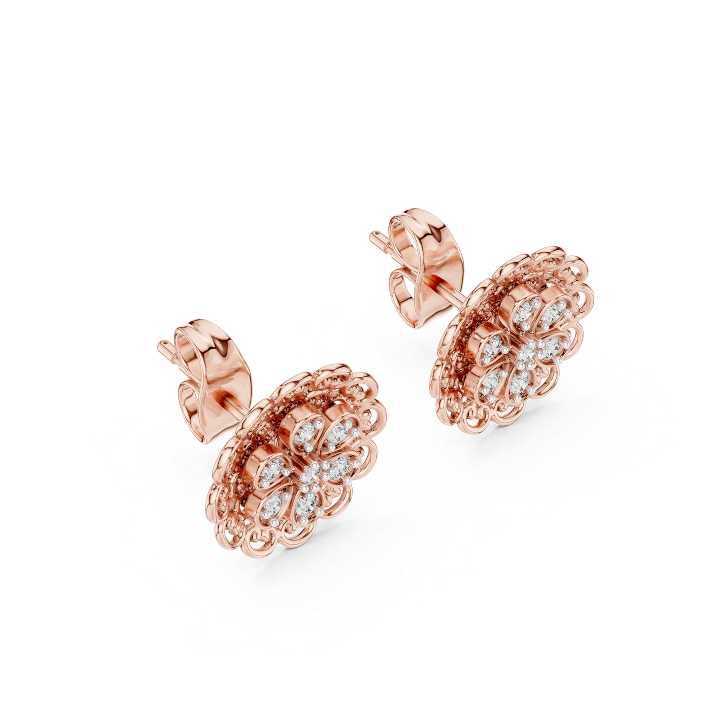 18K White Gold Round Lab-Grown Diamond Drop Earrings for Women | Office Wear | Pure Carat