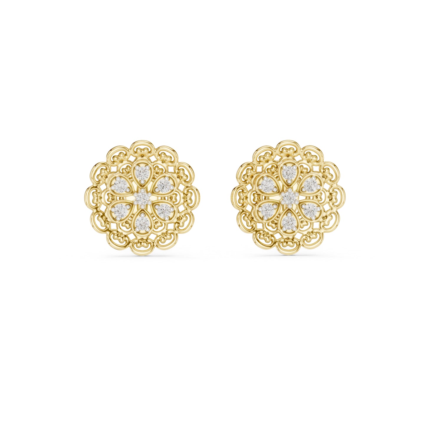 18K White Gold Round Lab-Grown Diamond Drop Earrings for Women | Office Wear | Pure Carat