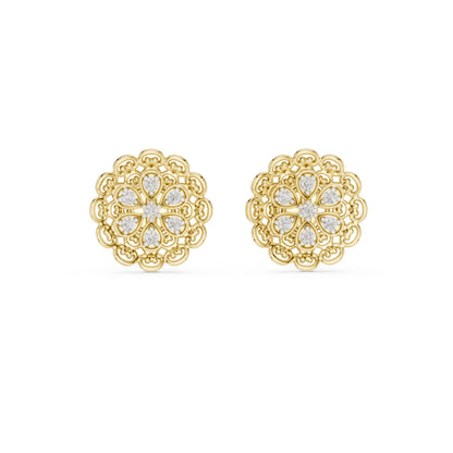 18K White Gold Round Lab-Grown Diamond Drop Earrings for Women | Office Wear | Pure Carat