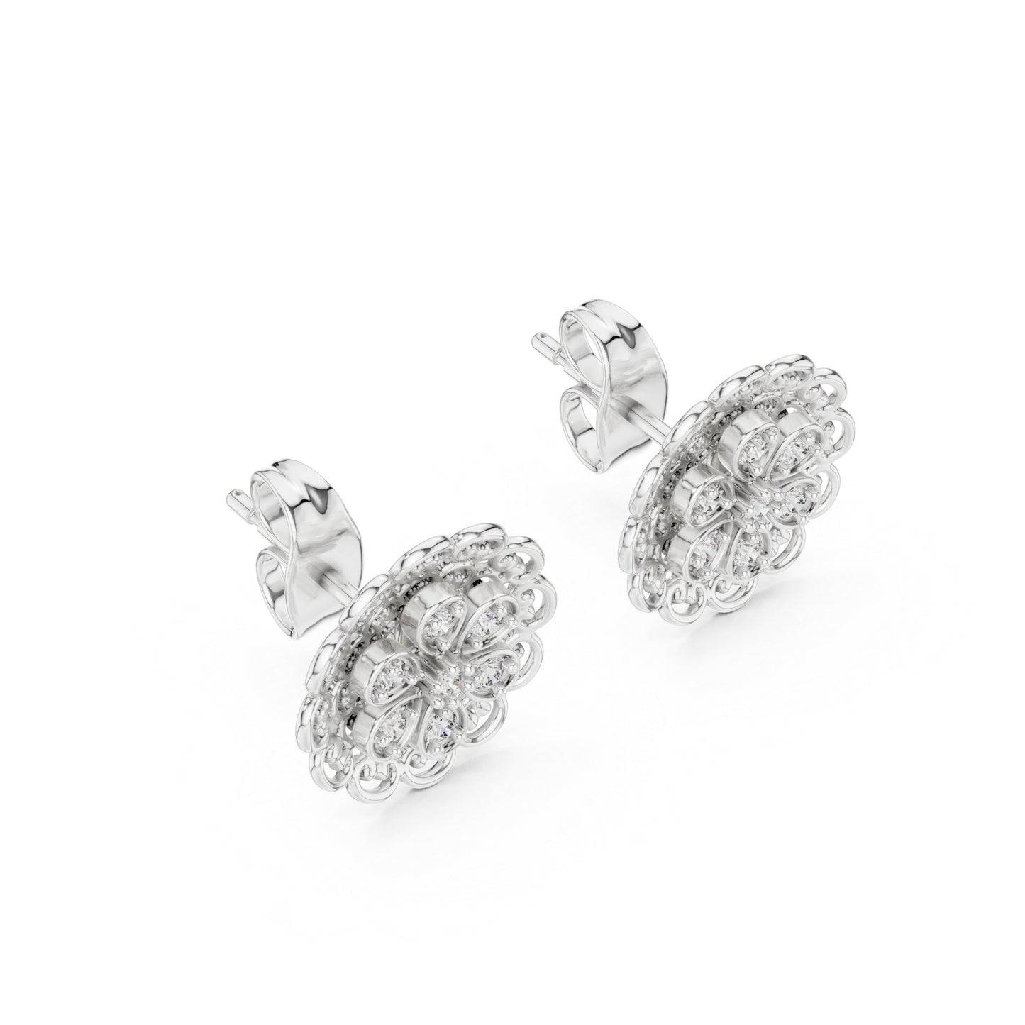 18K White Gold Round Lab-Grown Diamond Drop Earrings for Women | Office Wear | Pure Carat