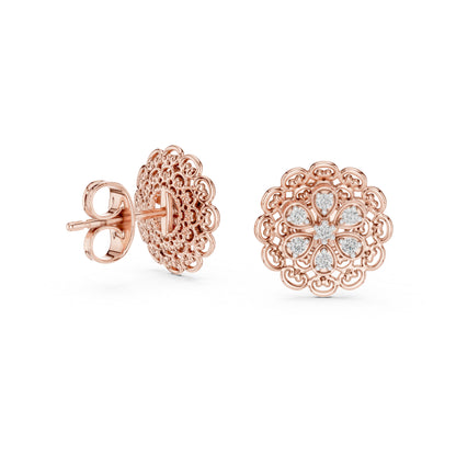 18K White Gold Round Lab-Grown Diamond Drop Earrings for Women | Office Wear | Pure Carat