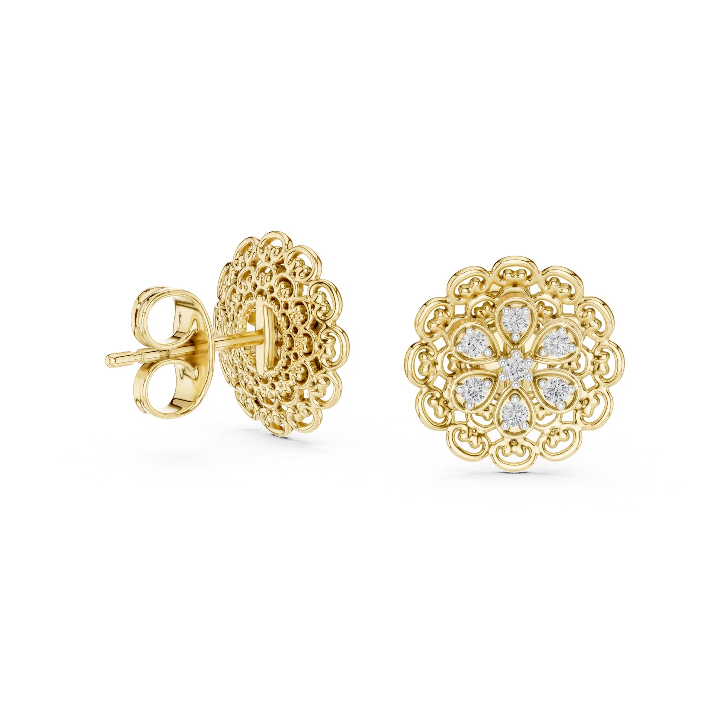 18K White Gold Round Lab-Grown Diamond Drop Earrings for Women | Office Wear | Pure Carat