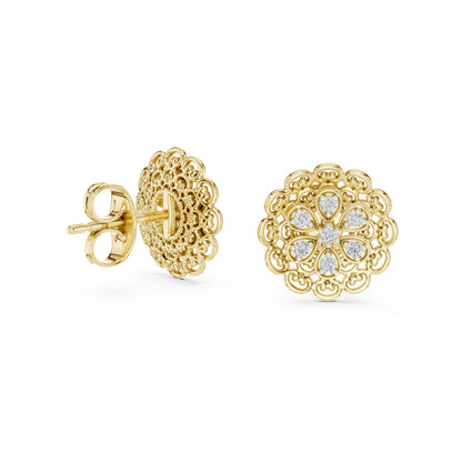 18K White Gold Round Lab-Grown Diamond Drop Earrings for Women | Office Wear | Pure Carat