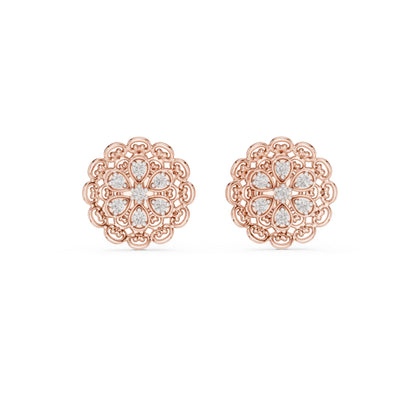 18K White Gold Round Lab-Grown Diamond Drop Earrings for Women | Office Wear | Pure Carat