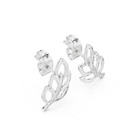 18K Yellow Gold Round Lab-Grown Diamond Earrings for Women | Wedding Wear | Pure Carat