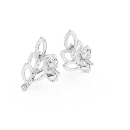 18K Yellow Gold Round Lab-Grown Diamond Earrings for Women | Wedding Wear | Pure Carat