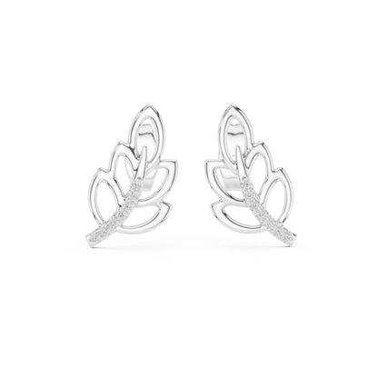 18K Yellow Gold Round Lab-Grown Diamond Earrings for Women | Wedding Wear | Pure Carat