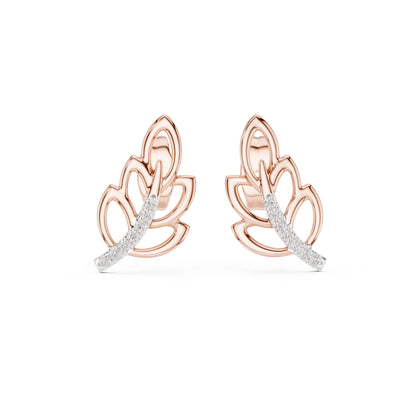 18K Yellow Gold Round Lab-Grown Diamond Earrings for Women | Wedding Wear | Pure Carat