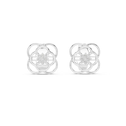 18K White Gold Round Lab-Grown Diamond Stud Earrings for Women | Anniversary Gift | Pure Carat